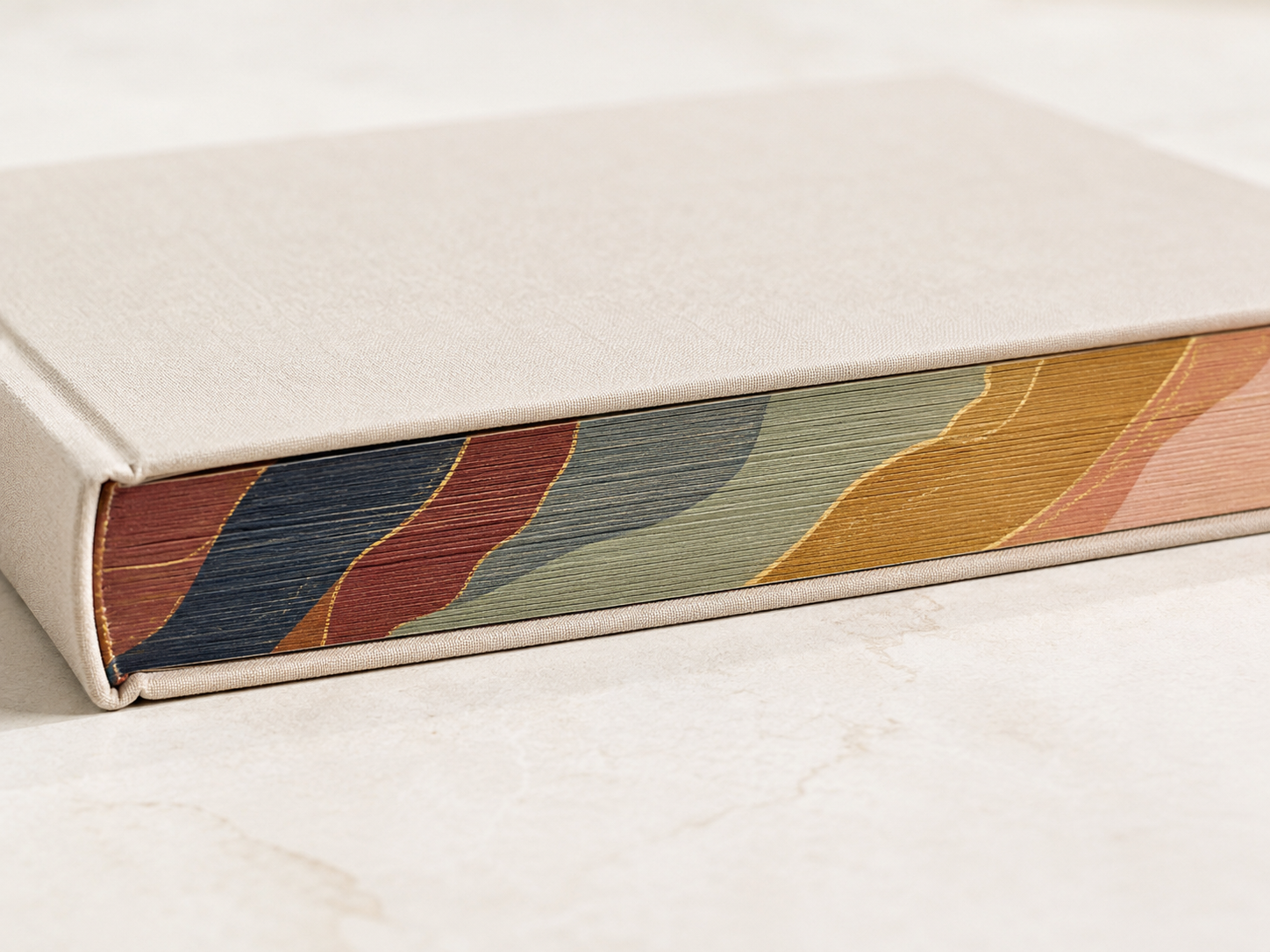 Book with full-color printed edge design.