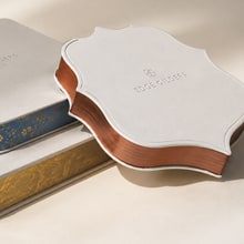 Custom shaped book edge sample.